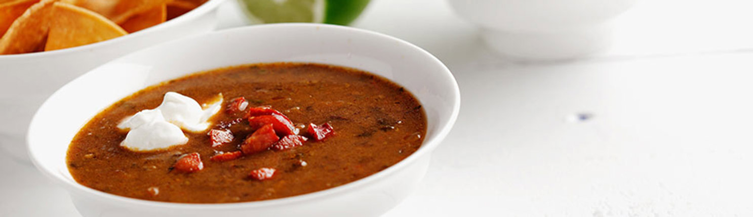 Black Bean & Chorizo Soup with canola oil