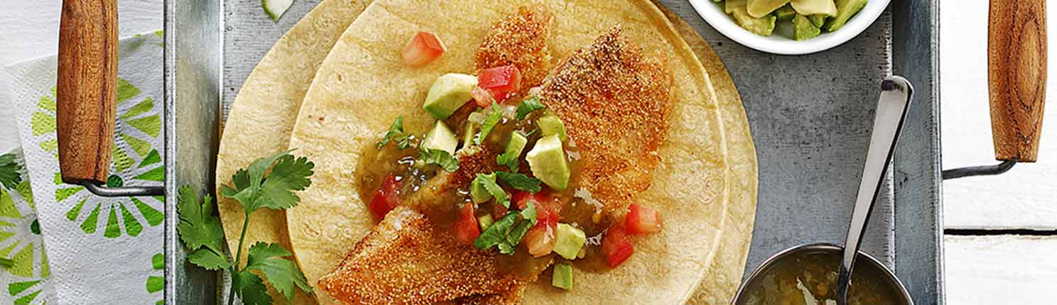 Fish Tacos with Avocado Salsa with canola oil