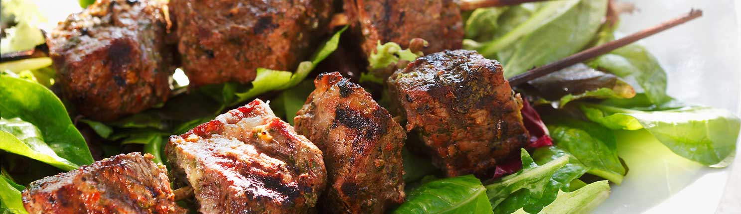 Grilled Chimichuri Beef Kebabs with canola oil