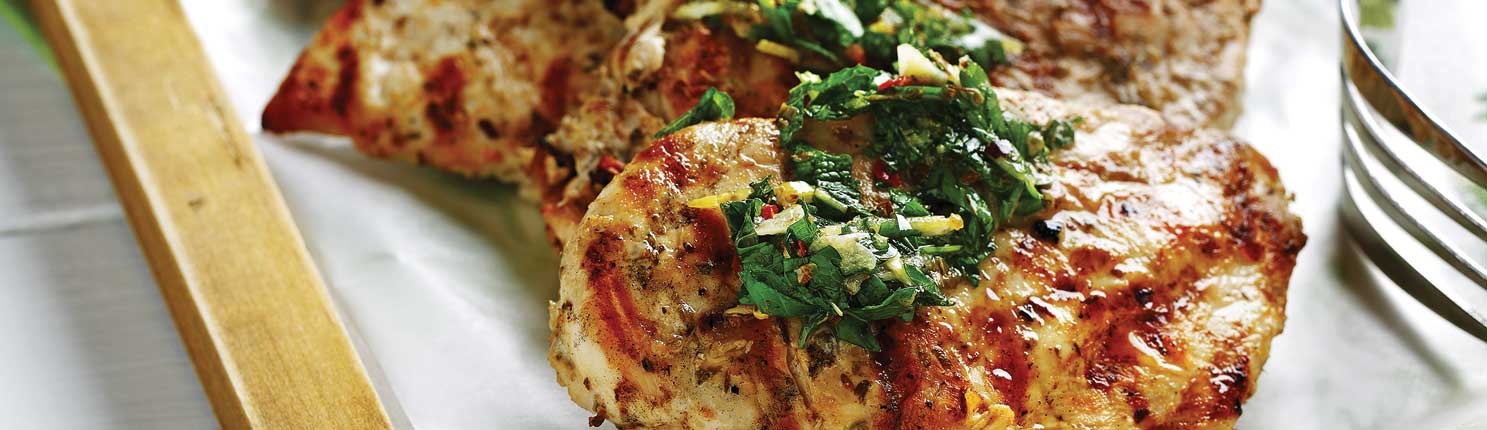 Mint-Parsley Lemon Chicken made with canola oil