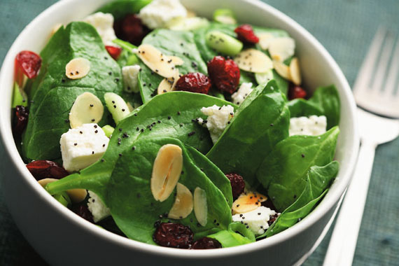 Cranberry Spinach Salad with Poppy Seed Dressing recipe made with canola oil