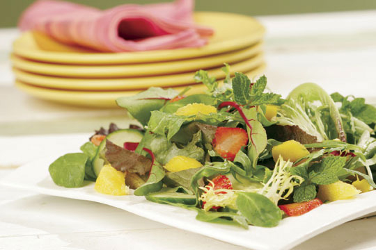 Strawberry and Mango Salad with Citrus Vinaigrette recipe made with canola oil