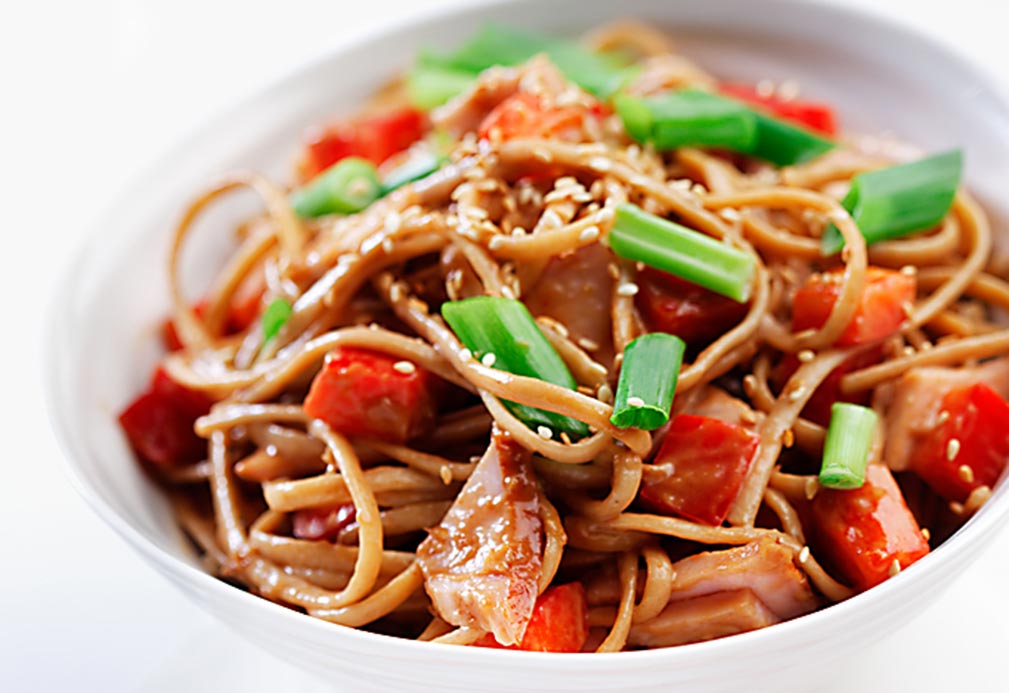 Asian Noodle Salad made with canola oil 
