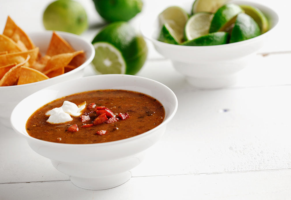 Black Bean and Chorizo Soup recipe made with canola oil