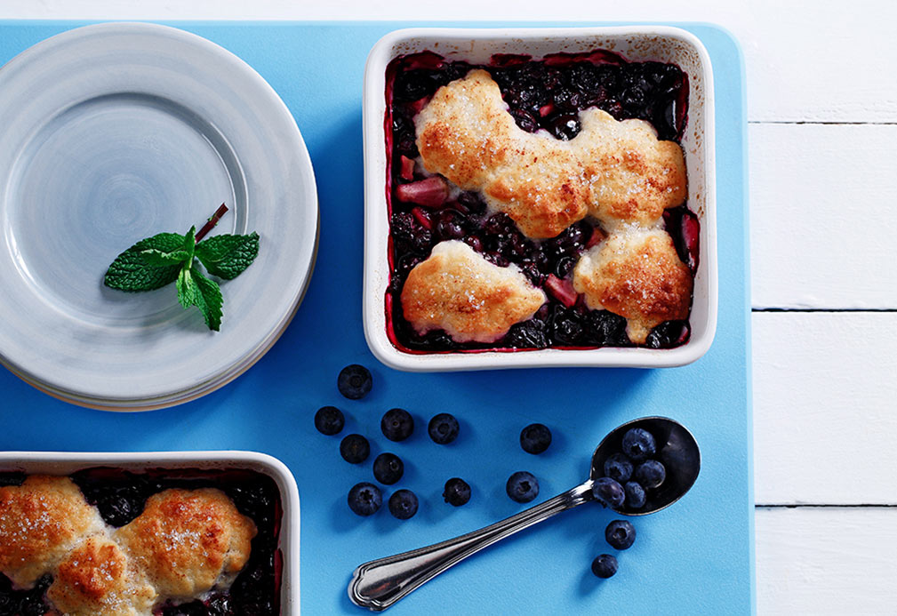 Blueberry Lemon Country Cobbler recipe made with canola oil in partnership with the American Diabetes Association 