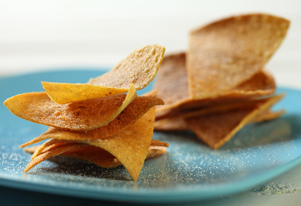 Triángulos de tortilla de azúcar y canela