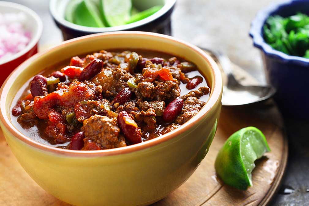 Deep, Dark and Stout Chili recipe made with canola oil by Nancy Hughes