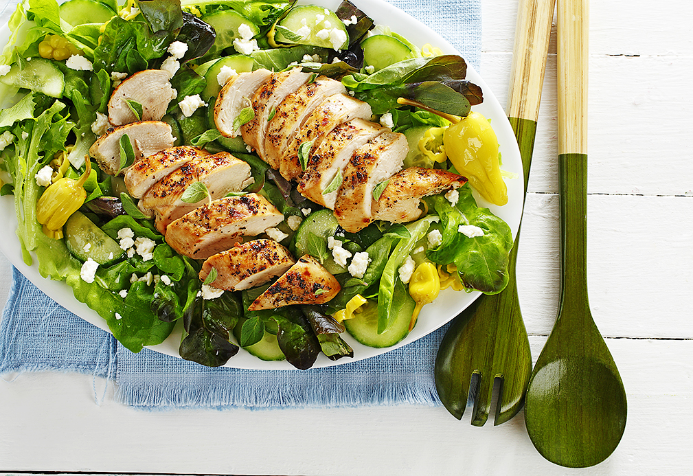 Grilled Chicken & Pepperoncini Butter Lettuce Salad
