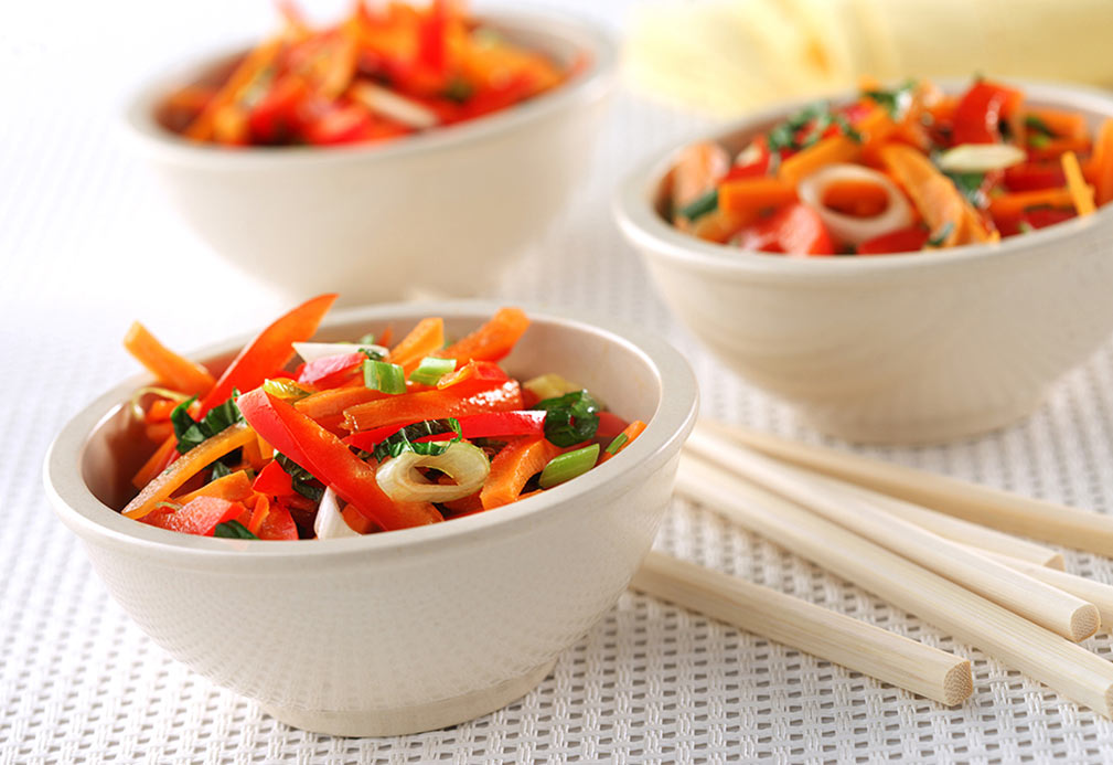 Rainbow Salad with Thai Dressing recipe made with canola oil