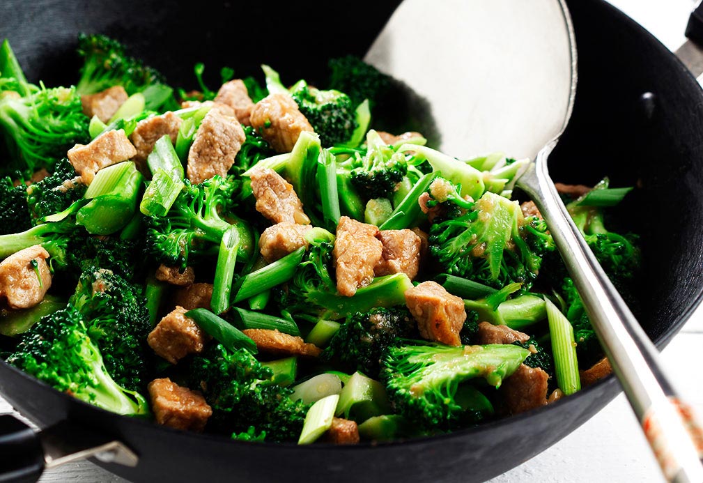Stir-fried Pork and Broccoli with Garlic Ginger Sauce recipe made with canola oil by Stella Fong