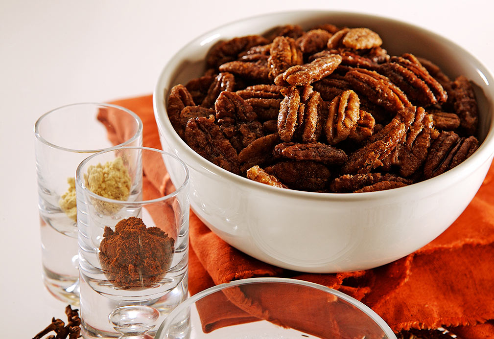 Sweet and Spicy Pecans recipe made with canola oil 