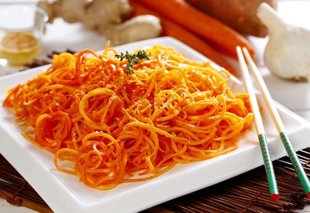 Toasted Sesame Carrot and Sweet Potato “Noodles” recipe made with canola oil Patricia Chuey