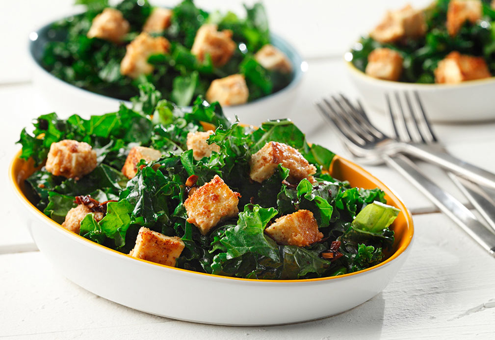 Tofu Nuggets with Kale recipe made with canola oil by Nettie Cronish