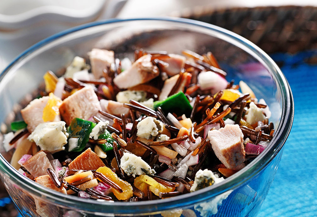 Turkey, Toasted Almond and Wild Rice Salad recipe made with canola oil by Nancy Hughes