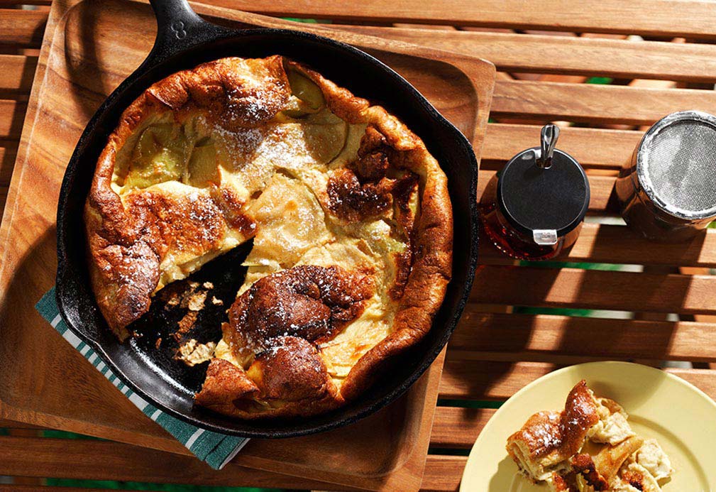 Panqueque de grano entero con manzana al horno 